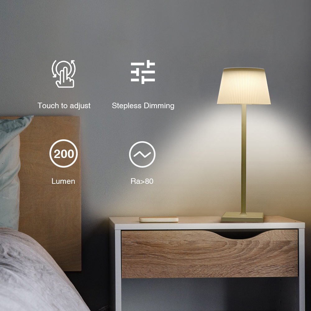 DEA6172 Skrivebordslampe Trådløs LED-bordlampe Oppladbar berøringsdimbar nattlys for hjemmet (6)