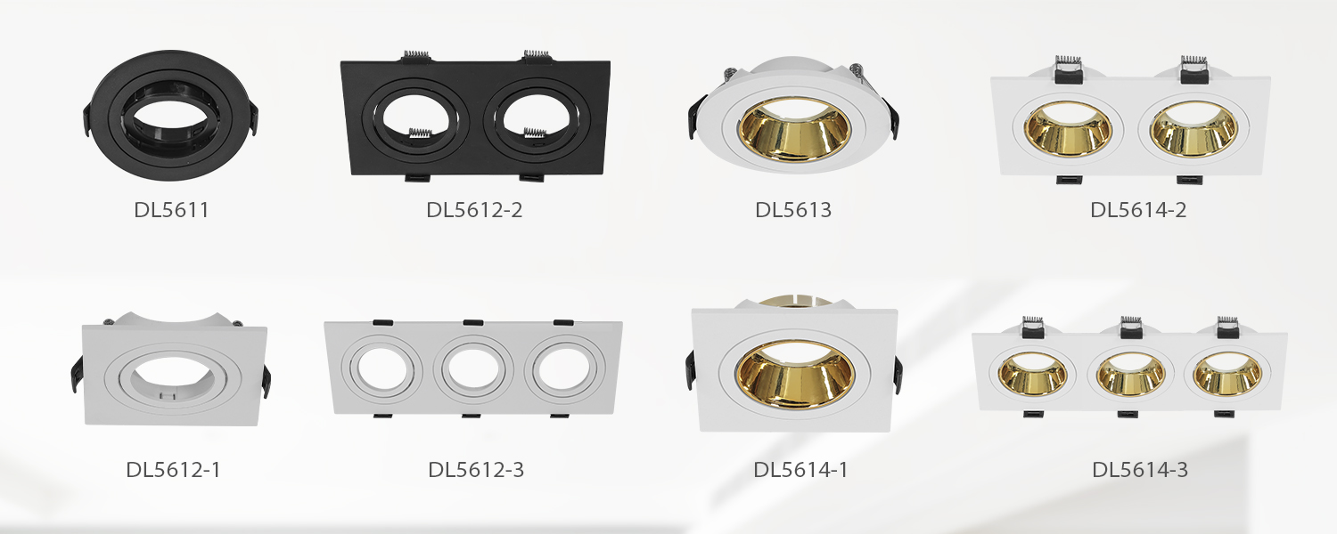 DL5612 プラスチック トリム リング 角度 調節可能 家庭用 LED ダウンライト レトロフィット (11)