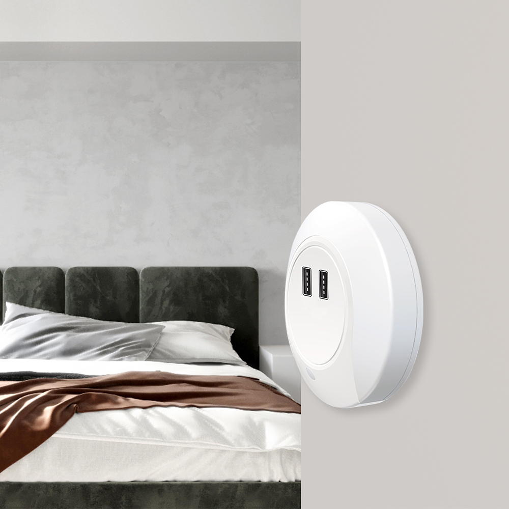 Energooszczędna lampka nocna do sypialni z portem USB (2)