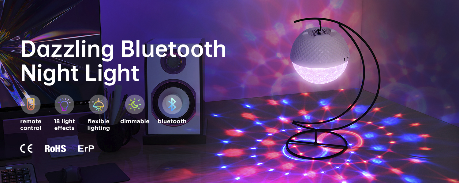 Remote Control na Nakakasilaw na mga Night Light na may Bluetooth Speaker (10)