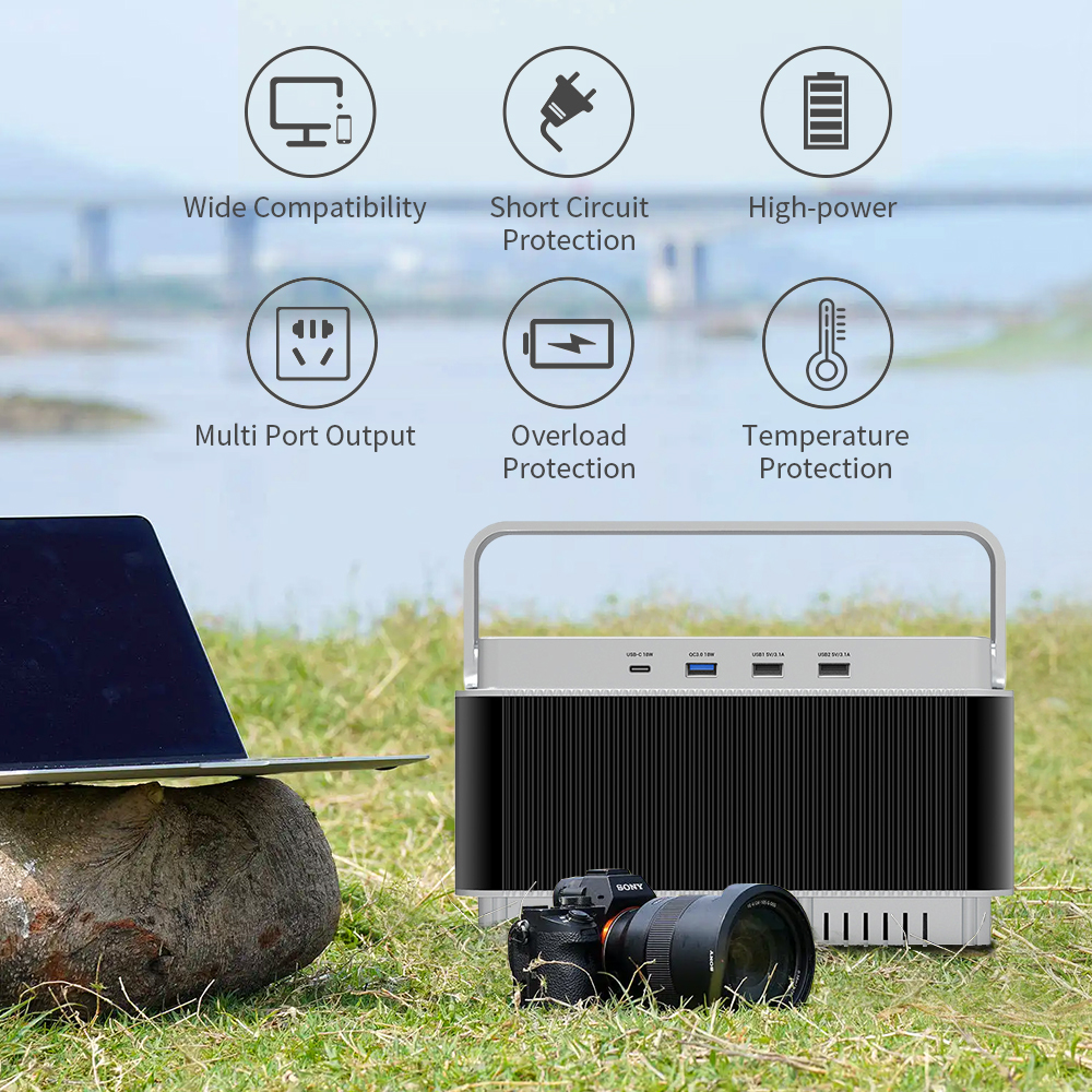 Centrale électrique portable T201 avec panneau solaire pour voyage d'aventure en plein air Camping d'urgence (7)