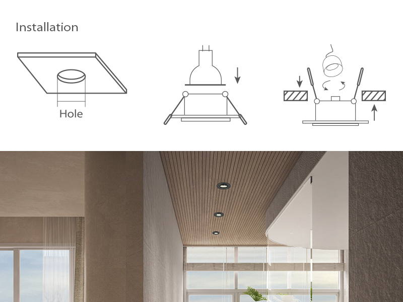 DL5612 Plastic Trim Ring Angle Adjustable Household LED Down Light Retrofit (13)
