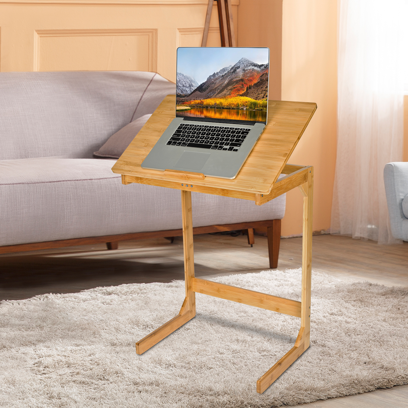 HC1163 L-shaped&Z-shaped Angle Adjustable Sofa Side Table for Living Room3