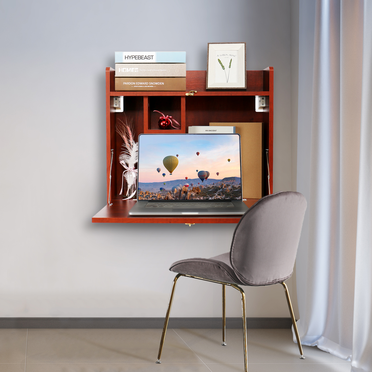 HW1138 Wall-mounted Computer Desk with Ample Storage6
