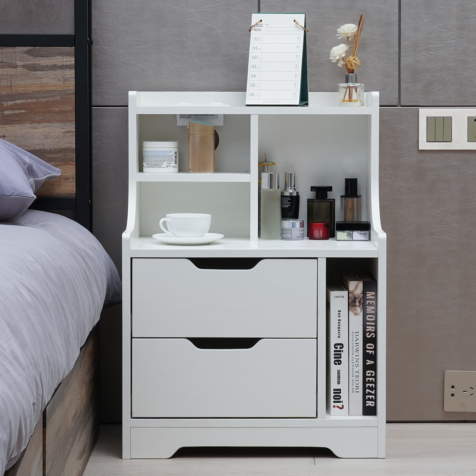 HW1147 Modern NightStand with Charging Station for Bedroom6
