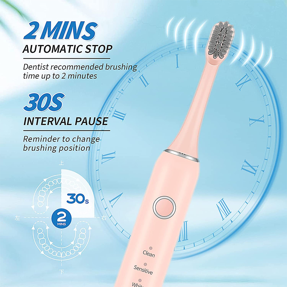 PCA1101 Sonic Electric Power Toothbrush with Replacement Brush Heads 38000VPM