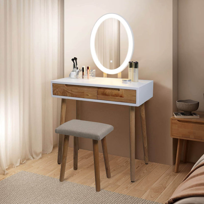 US-IF112 PULUOMIS Vanity Makeup Table Set with Extra Large Storage7