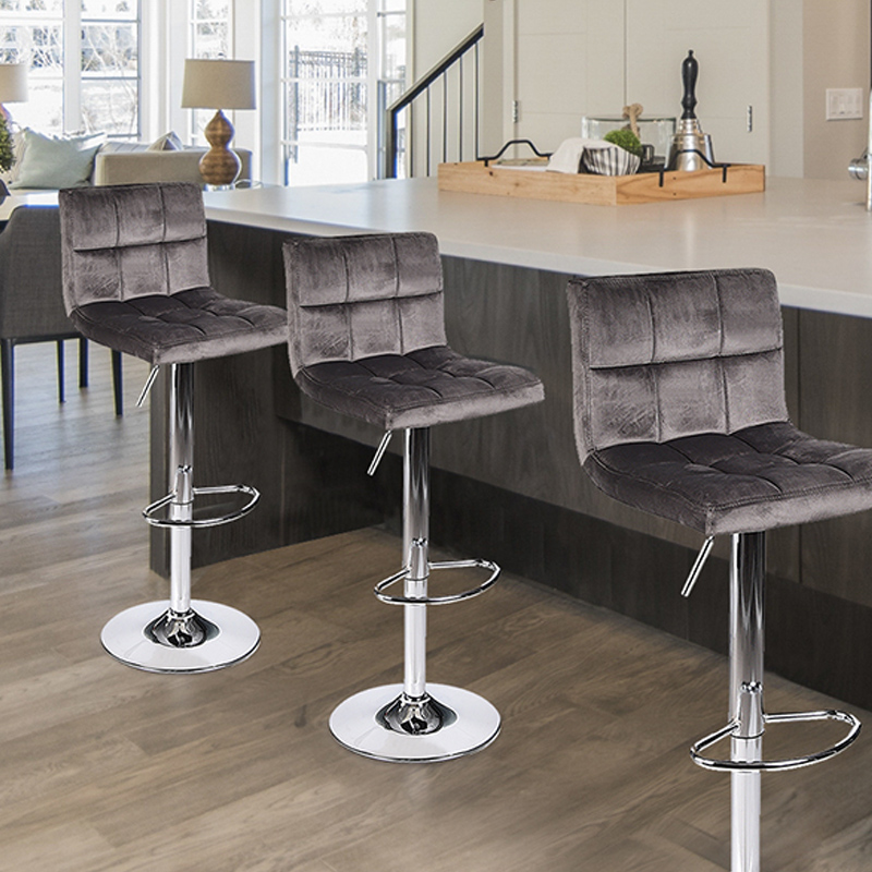 US-OW004 Bar Stools with 360° Swivel Function and Footrest2