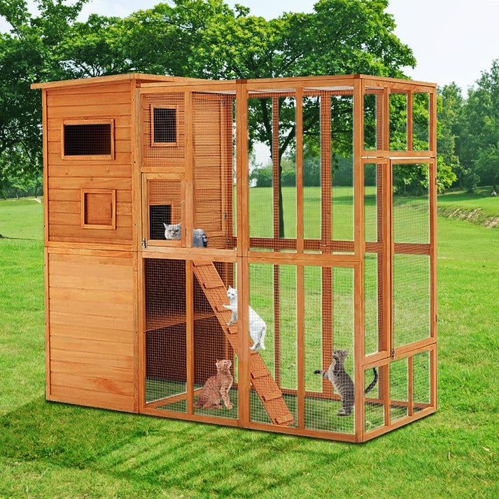 US-PE1002OR PULUOMIS Large Outdoor Cat House7